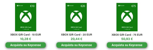 Acquistare Gift Card Xbox in Offerta